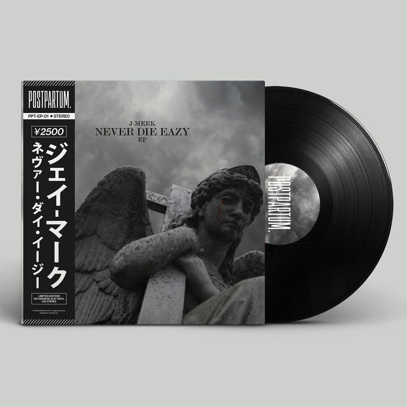 J-Merk - Never Die Eazy [Black] [Vinyl Record / 12" + Download Code + Sticker + Obi Strip]-POSTPARTUM. RECORDS-Dig Around Records