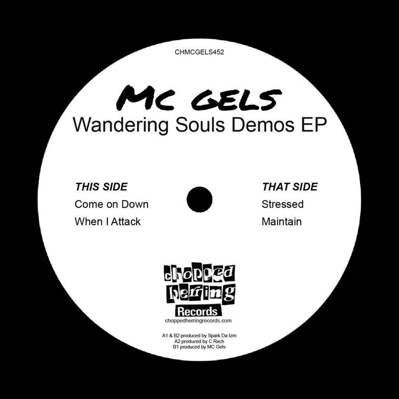 MC Gels - Wandering Souls Demos [Black] [Vinyl Record / 7"]-Chopped Herring Records-Dig Around Records