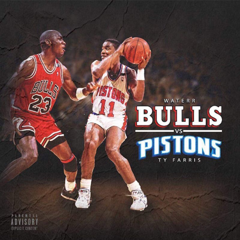 Waterr & Ty Farris - Bulls vs Pistons [Clear Red/Blue Splatter] [Vinyl Record / LP]-de Rap Winkel Records-Dig Around Records