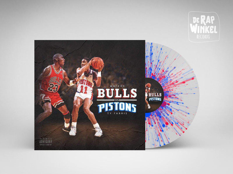 Waterr & Ty Farris - Bulls vs Pistons [Clear Red/Blue Splatter] [Vinyl Record / LP]-de Rap Winkel Records-Dig Around Records