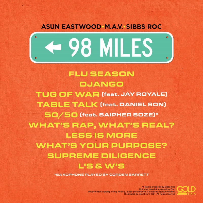 Asun Eastwood x M.A.V. x Sibbs Roc - 98 Miled [Vinyl Record / LP]