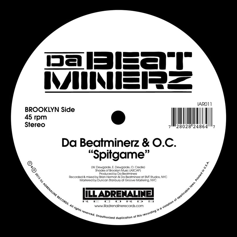 B-1 & Large Professor | Da Beatminerz & O.C. - Hands Of Time | Spitgame [Black] [Vinyl Record / 7"]-ILL ADRENALINE RECORDS-Dig Around Records