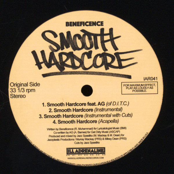 Beneficence - Smooth Hardcore [White] [Vinyl Record / 12"]-ILL ADRENALINE RECORDS-Dig Around Records