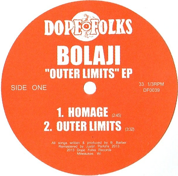Bolaji - Outer Limits EP [Vinyl Record / 12"]-Dope Folks-Dig Around Records