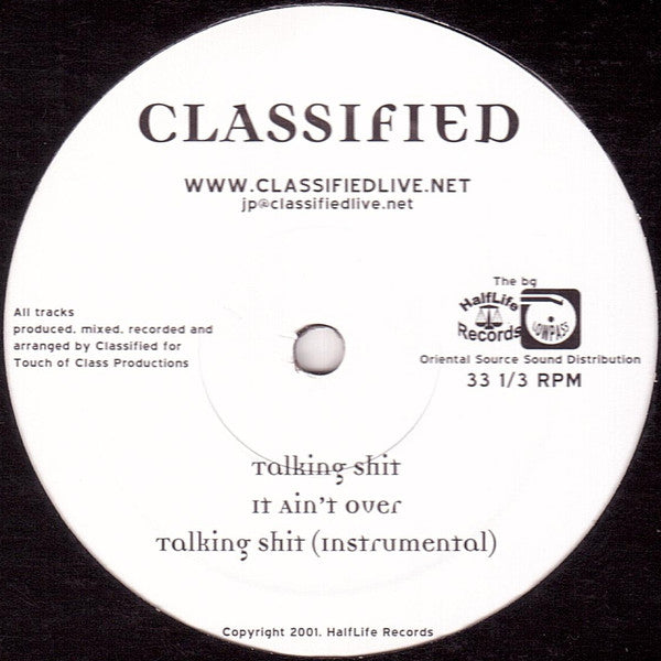 Classified - Talking Shit  [Vinyl Record / 12"]