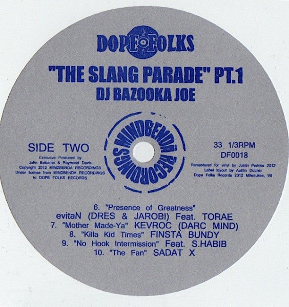 DJ Bazooka Joe - The Slang Parade Pt. 1 [Vinyl Record / LP]-Dope Folks-Dig Around Records