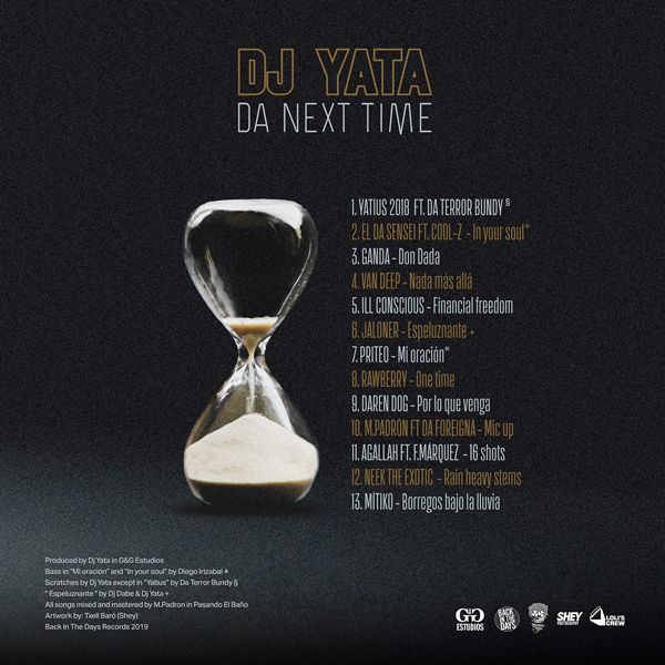 Dj Yata - Da Next Time [Black] [Vinyl Record / 12"]-Back In The Days Records-Dig Around Records