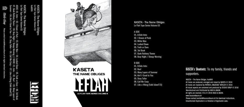 KASETA - The Name Obliges 【Cassette Tape】-HAUS & BAUM-Dig Around Records