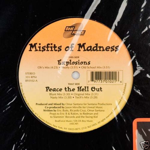 Misfits Of Madness - Explosions / Peace The Hell Out  [Vinyl Record / 12"]