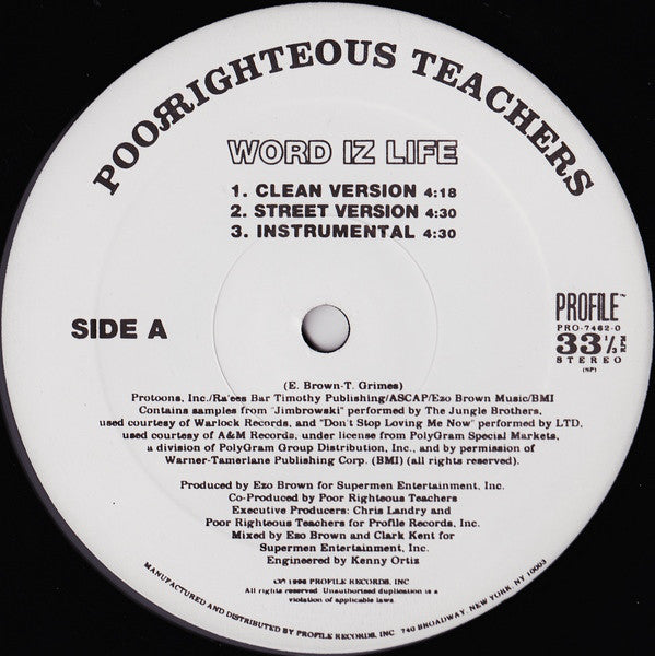 Poor Righteous Teachers – Word Iz Life / Dreadful Day [Vinyl Record / 12"]