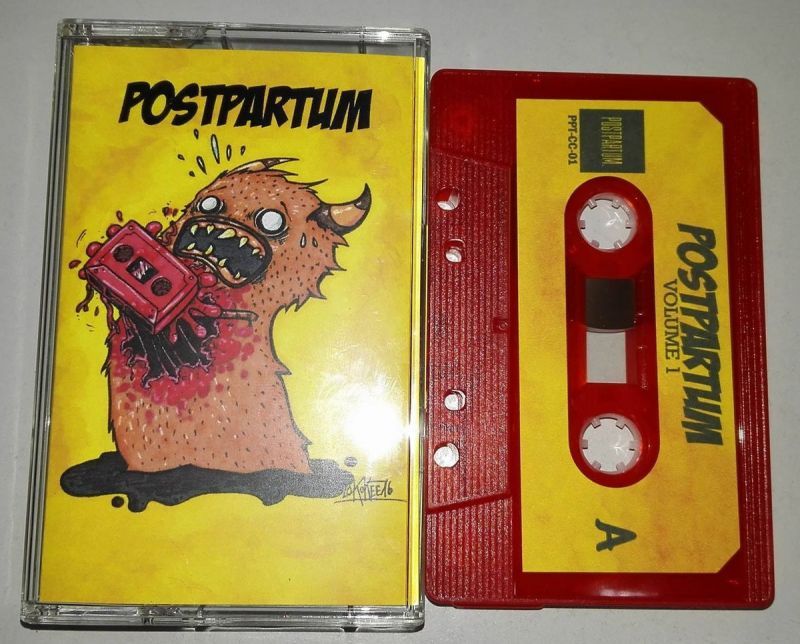 Various Artists - POSTPARTUM Vol. 1 [Promo] [Cassette Tape + Sticker]-POSTPARTUM. RECORDS-Dig Around Records