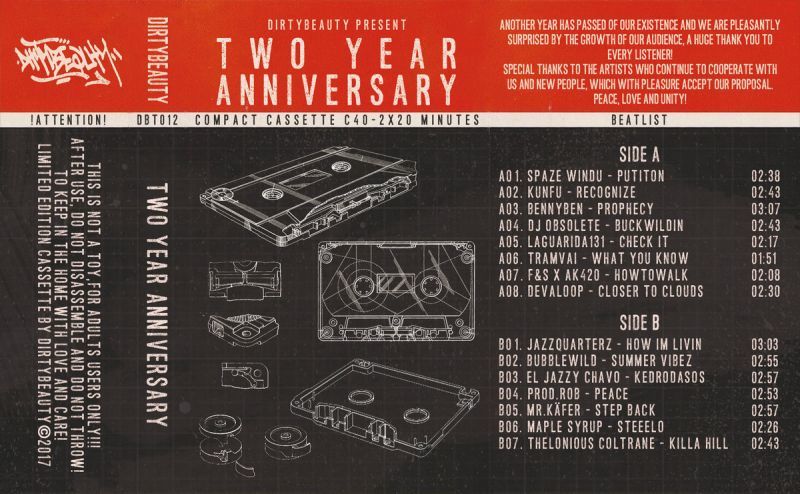 Various Artists - TwoYearAnniversary [Cassette Tape]-Dirty Beauty-Dig Around Records